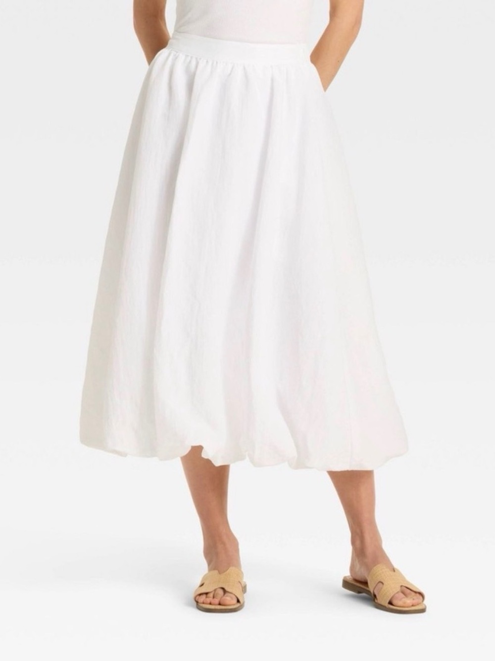 a new day White Full Midi Skirt